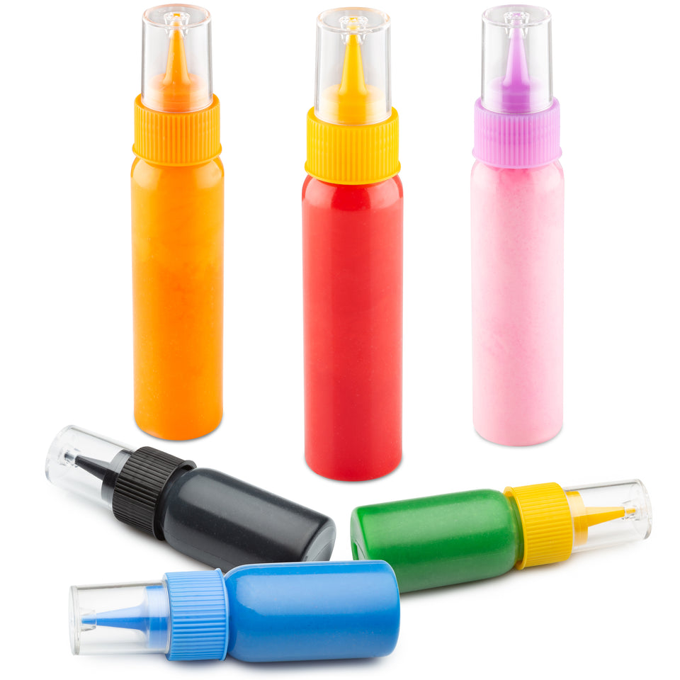 Writer Bottles - 6 Easy Squeeze Applicator Bottles - 3 each (1 & 2 Ounce) - Cookie Cutters & Cake Decorating, Food Coloring and Royal Icing Supplies