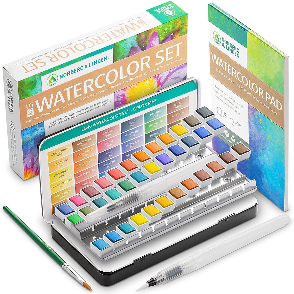 Watercolor Palette Norberg & Linden LG Water Color Paint Set - 36 Colo –  Norberg and Linden