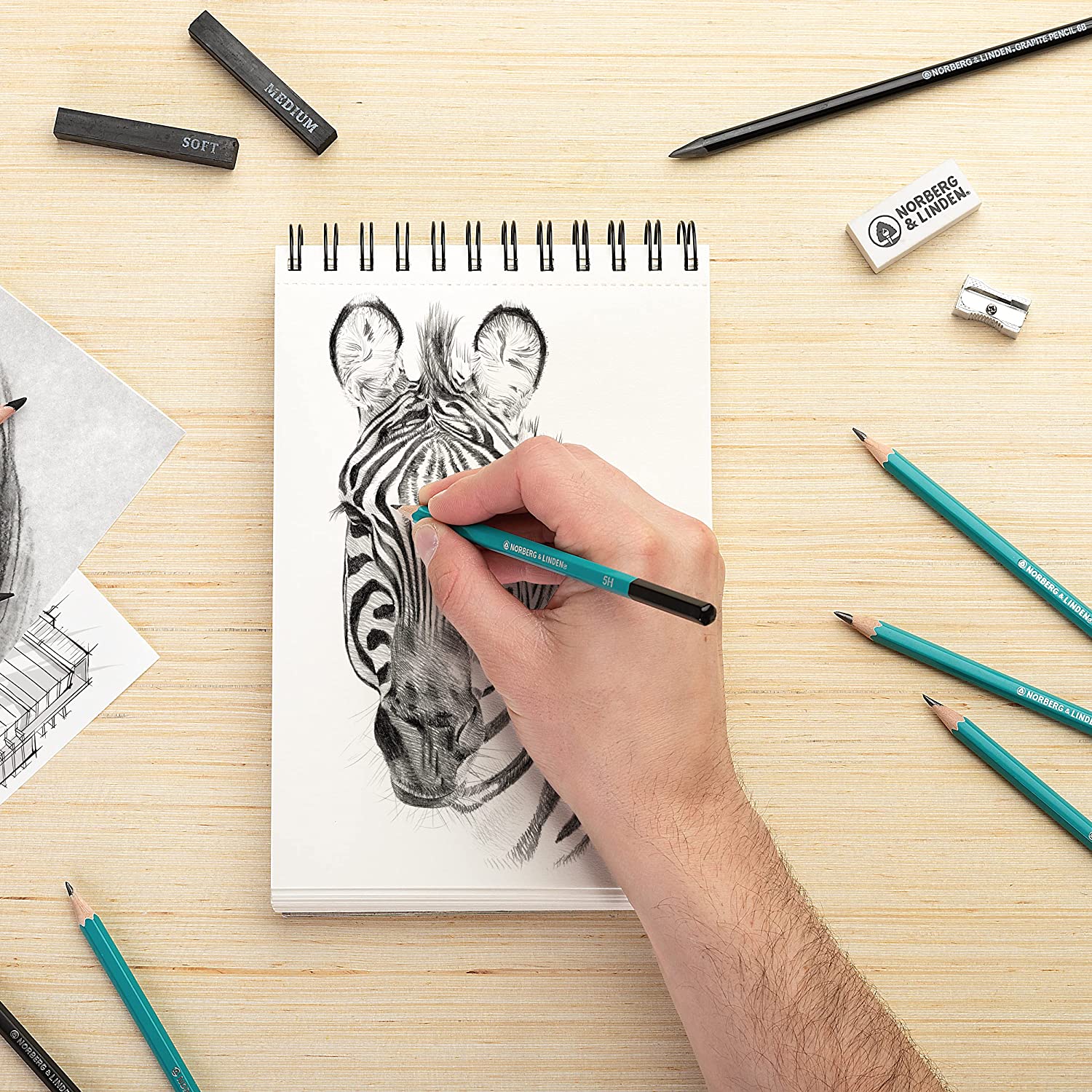 Zanskar Sketching Pencil Set Drawing Pen Charcoal Sketch Kit