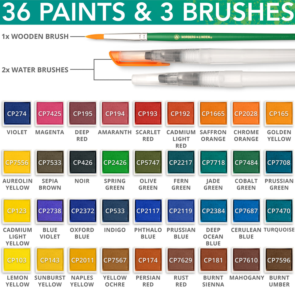 Watercolor Paints for Adults, Water Color Paint Palette 36 Colors
