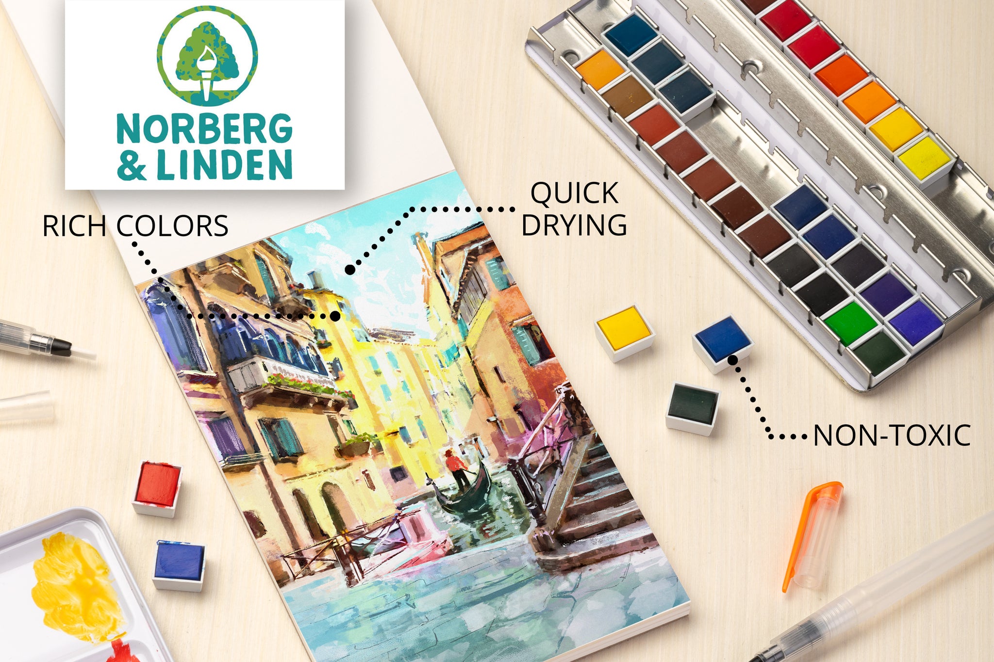 LG74 Watercolor Pencil Set - Vibrant Colored Pencils, Watercolor Pad & –  Norberg and Linden