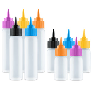 Writer Bottles - 10 Easy Squeeze Applicator Bottles - 5 each (1 and 2 Ounce) - Cookie Decorating Supplies, Cookie Cutters, Cookie Supplies (10 Bottles)