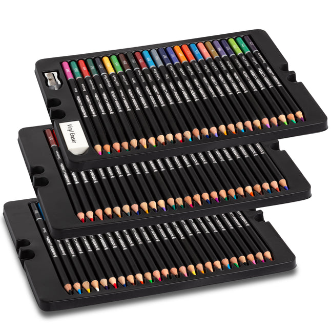 Norberg & Linden Art Supplies XXL144 Art Set in Deluxe Wooden Box with  Drawer Includes Crayons Oil Pastels Watercolor Paints Colored Pencils  Sharpener Sketch Pad for Adults and Kids