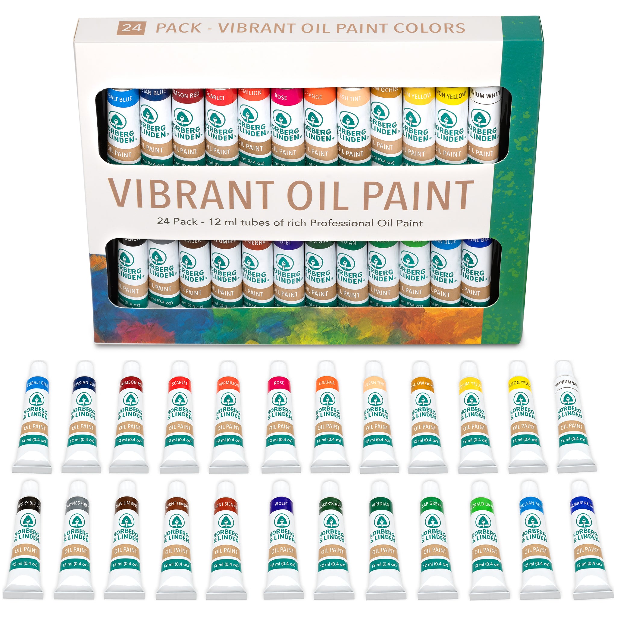  Oil Paint Set - 32 Color Painting Set for Artists, Adults &  Kids. Complete Collection of Pigment Rich Oil Based Paints. Art Supplies Kit  w/ 12 ml Tube Colors 