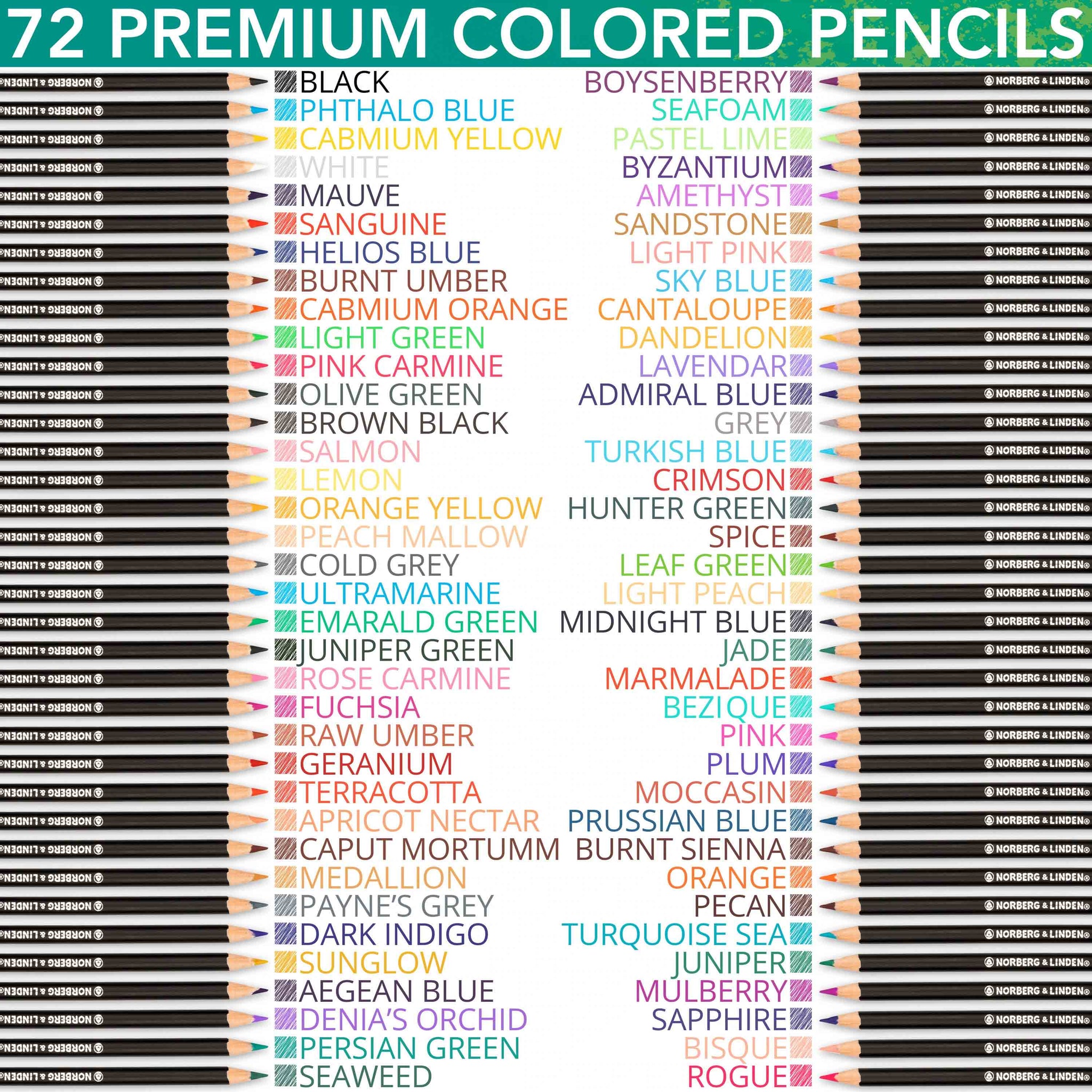 Premium 72 Color Pencils, Soft Core Coloring Set, Art Craft Supplies G –  Norberg and Linden