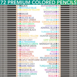 Premium 72 Color Pencils, Soft Core Coloring Set, Art Craft Supplies Gift for Beginners, Adults and Kids
