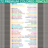 Premium 72 Color Pencils, Soft Core Coloring Set, Art Craft Supplies Gift for Beginners, Adults and Kids